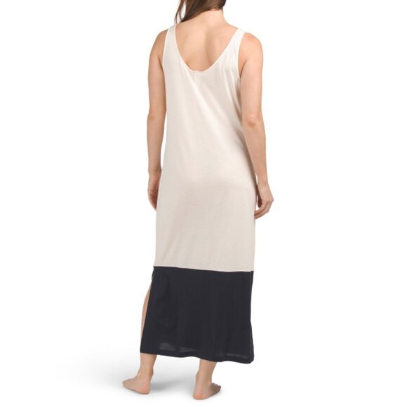 HANRO  Portugal Laura Cotton Blend Color Block Tank Nightgown - Picture 2 of 2